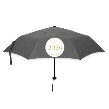 2026 Ruhestand – Minimalistischer Kreis - Regenschirm (klein) - Grau - Vorne