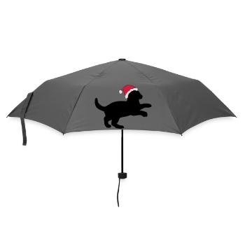 Kitten in a Christmas Hat. - Umbrella (small) - grey - Front