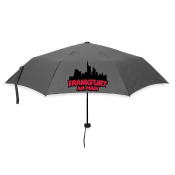 Frankfurt Skyline (Black / Red) - Umbrella (small) - grey - Front