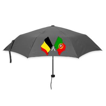 Flag Belgium, flag Portugal - Umbrella (small) - grey - Front