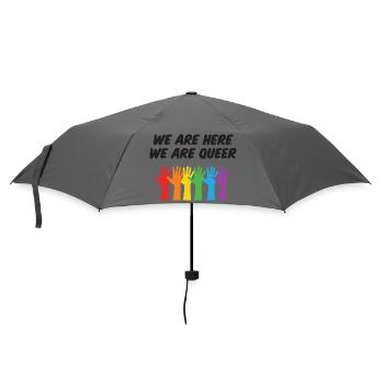 Mois de la fierté LGBT - Nous sommes ici, nous sommes queer - Parapluie standard - bruyère - Devant