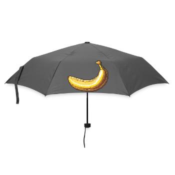 Pixelbanane Retro Pixelkunst - Regenschirm (klein) - Grau - Vorne