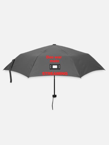 Das war Streaming, Videokasette früher, damals - Regenschirm (klein) - Grau
