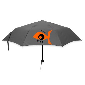 Eye Fish - Augenfisch - Regenschirm (klein) - Grau - Vorne