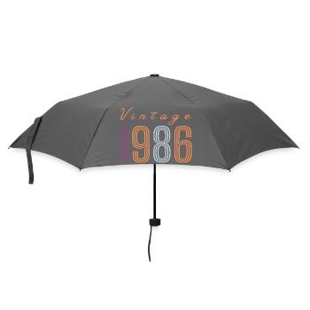 "Vintage 1986" Retro-Geburtstagsdesign - Regenschirm (klein) - Grau - Vorne