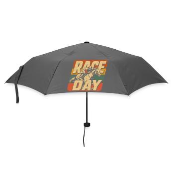 Renntag Retro Stil - Regenschirm (klein) - Grau - Vorne