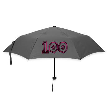 100. 100 JAHRE. 100-JÄHRIGES JUBILÄUM. GEBURTSTAG 100 - Regenschirm (klein) - Grau - Vorne