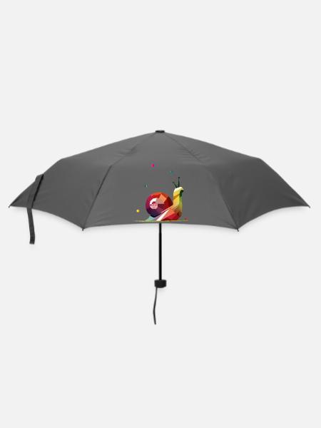farbenfrohe Schnecke im geometrischen Design - Regenschirm (klein) - Grau