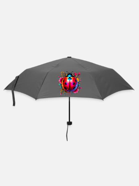Marienkäfer - Regenschirm (klein) - Grau