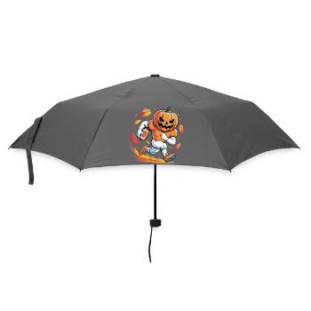 Pumpkin Mascot Football Sprint - Umbrella (small) - grey - Front