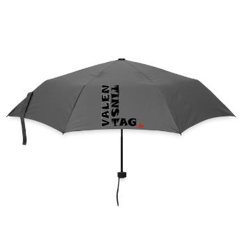 Valentinstag mit Herz - Regenschirm (klein) - Grau - Vorne