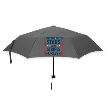 Forever Sterne und Streifen - Regenschirm (klein) - Grau - Vorne