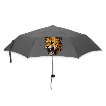 Jaguar Roar: Wildes Katzenmotiv - Regenschirm (klein) - Grau - Vorne