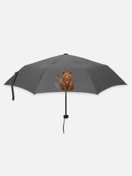 Bär Boho - Regenschirm (klein) - Grau