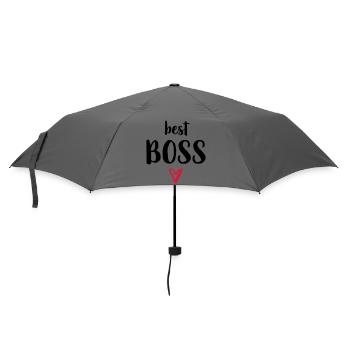 best Boss Herz Geschenk Chef - Regenschirm (klein) - Grau - Vorne