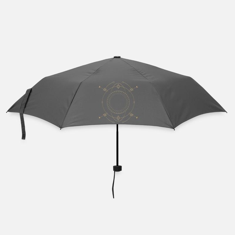 Golden Star Circle Orbit Design - Umbrella (small) - grey