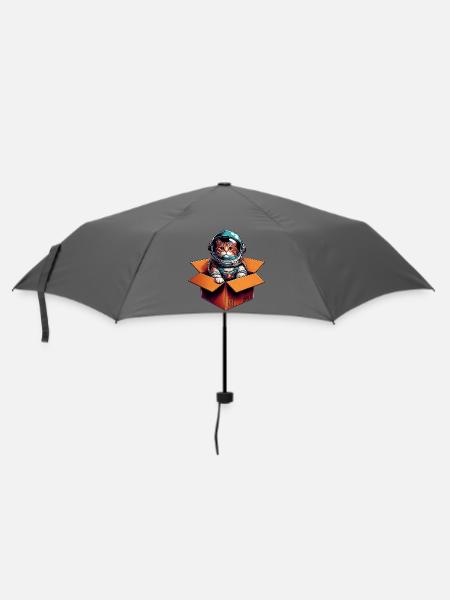 Astronaut Katze - Regenschirm (klein) - Grau