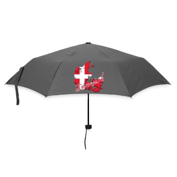 Map with the flag of Denmark, I love Denmark - Umbrella (small) - grey - Front