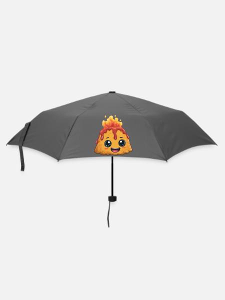 Kawaii Feuerpudding Vulkan - Regenschirm (klein) - Grau