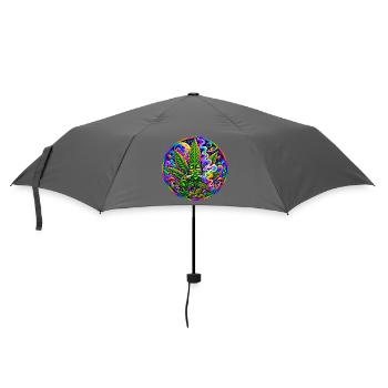 Hanfblatt - Regenschirm (klein) - Grau - Vorne