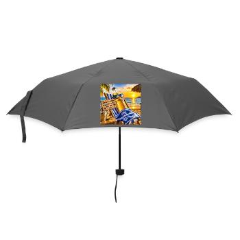 Strandbier Sich zu Hause fühlen - Regenschirm (klein) - Grau - Vorne