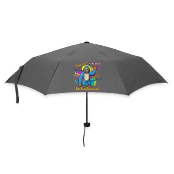 Colorful Bigfoot farewell sayings. Pun - Umbrella (small) - grey - Front