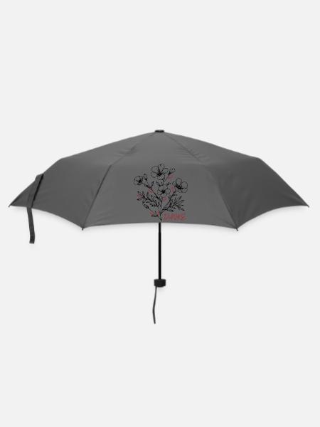 Blumenstrauss - Regenschirm (klein) - Grau