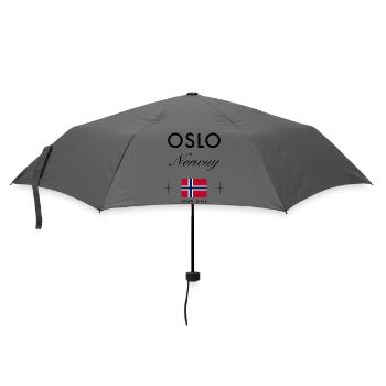 Oslo Norwegen Koordinaten Reise Souvenir - Regenschirm (klein) - Grau - Vorne