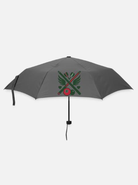 Billard Queue Fluegel Logo - Regenschirm (klein) - Grau