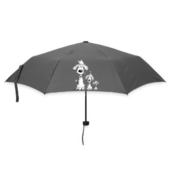 Pudel Familie Zwergpudel Königspudel Standardpud - Regenschirm (klein) - Grau - Vorne