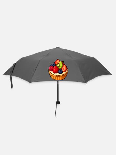 Beerenfrucht Törtchen Muster - Regenschirm (klein) - Grau