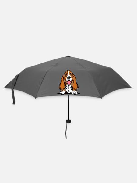 Basset Hound - Regenschirm (klein) - Grau