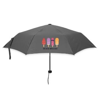 Lifes better with cream - Regenschirm (klein) - Grau - Vorne