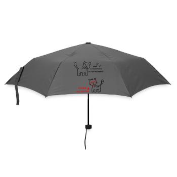 Good morning dog and cat - Umbrella (small) - grey - Front