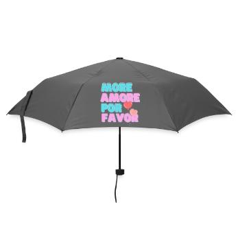 More Amore Pore Favor - mehr Liebe bitte - Regenschirm (klein) - Grau - Vorne