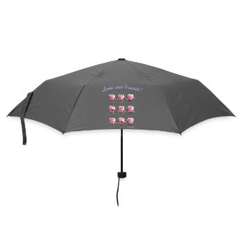 Herz-Liebe Liebe kann nicht warten - Regenschirm (klein) - Grau - Vorne