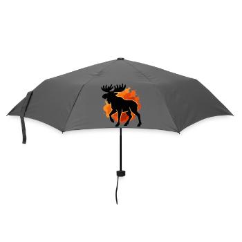 Flaming moose silhouette - Umbrella (small) - grey - Front