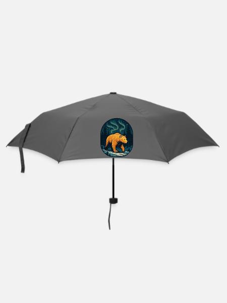 Northern Lights Bear in the Forest - Umbrella (small) - grey