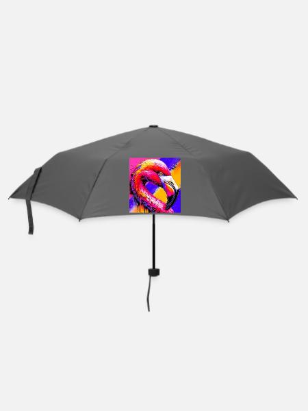 Flamingo - Regenschirm (klein) - Grau