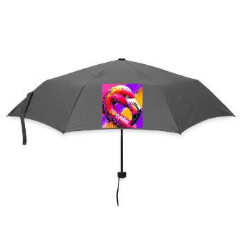 Flamingo - Regenschirm (klein) - Grau - Vorne