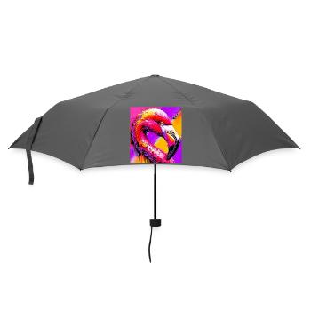 Flamingo - Regenschirm (klein) - Grau - Vorne