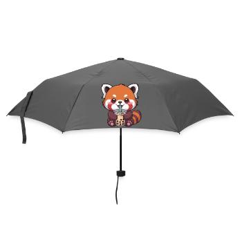 Le panda rouge de Kawaii buvant du bubble tea - Parapluie standard - bruyère - Devant