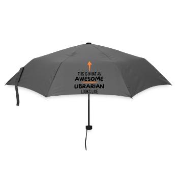 Lustiges Bibliothekar-Geschenk für die Schulbibliothek - Regenschirm (klein) - Grau - Vorne