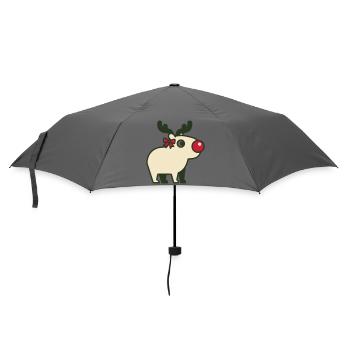 Rentier Rote Nase Icon - Regenschirm (klein) - Grau - Vorne
