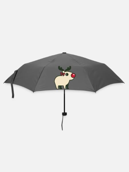 Rentier Rote Nase Icon - Regenschirm (klein) - Grau