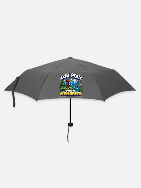 Low Poly – Hohe Erinnerungen - Regenschirm (klein) - Grau