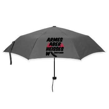 Heisses Würstchen Fleisch Grillen Geschenk Sprüche - Regenschirm (klein) - Grau - Vorne