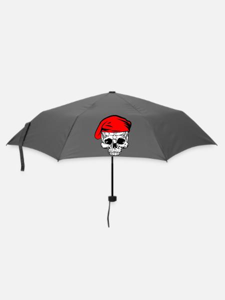 Skelettrotes Barett - Regenschirm (klein) - Grau
