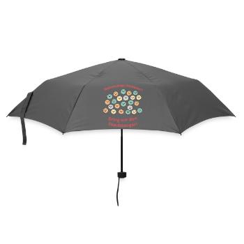 Natomotten (Flusen) Invasion – Staubsauger Humor - Regenschirm (klein) - Grau - Vorne