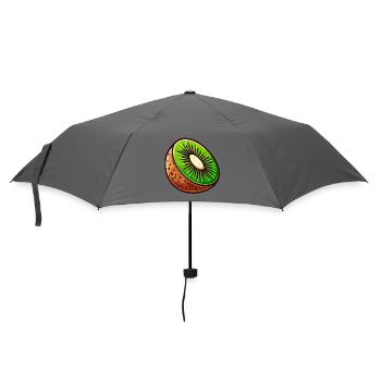 Green and Brown Cartoon Sparkle Kiwi - Umbrella (small) - grey - Front